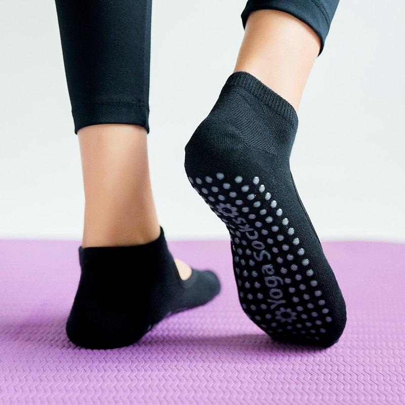 High Quality Pilates Socks Anti-Slip Breathable Backless Yoga Socks Ankle Ballet Dance Sports Socks for Women Fitness