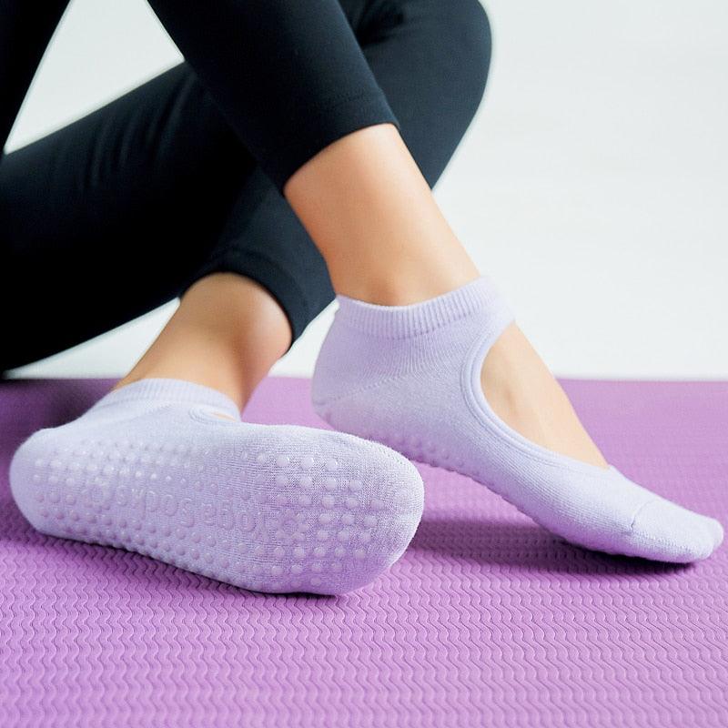 High Quality Pilates Socks Anti-Slip Breathable Backless Yoga Socks Ankle Ballet Dance Sports Socks for Women Fitness