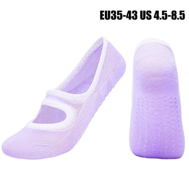 High Quality Pilates Socks Anti-Slip Breathable Backless Yoga Socks Ankle Ballet Dance Sports Socks for Women Fitness