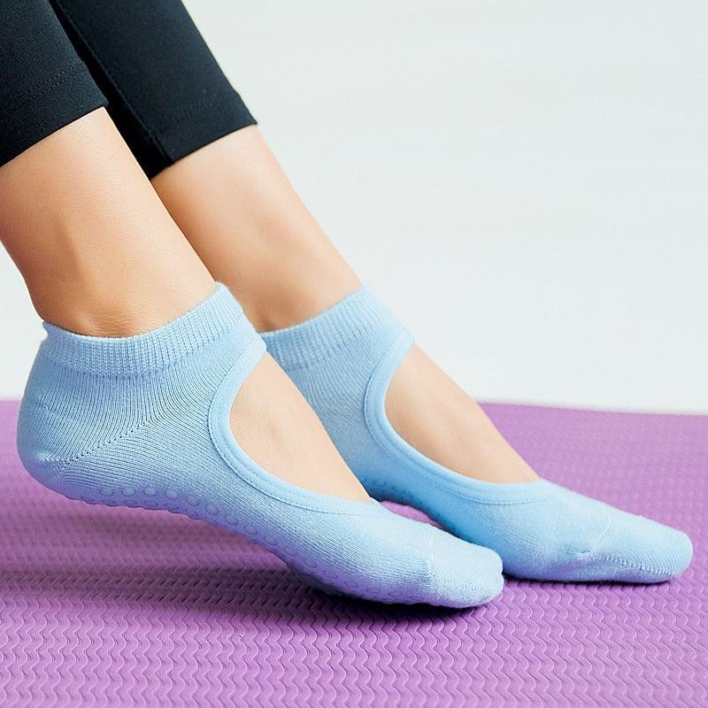 High Quality Pilates Socks Anti-Slip Breathable Backless Yoga Socks Ankle Ballet Dance Sports Socks for Women Fitness