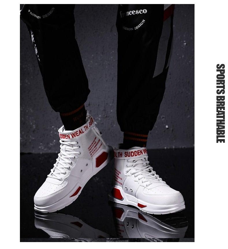 High Top Red Bottom Trend Sneakers For Men Hip Hop Casual Men's Sport High Quality Sneakers Breathable Lightweight Red Basketball Luxury Fashion Running Sneakers