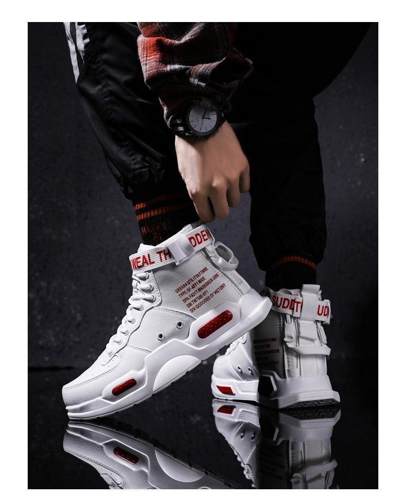 High Top Red Bottom Trend Sneakers For Men Hip Hop Casual Men's Sport High Quality Sneakers Breathable Lightweight Red Basketball Luxury Fashion Running Sneakers