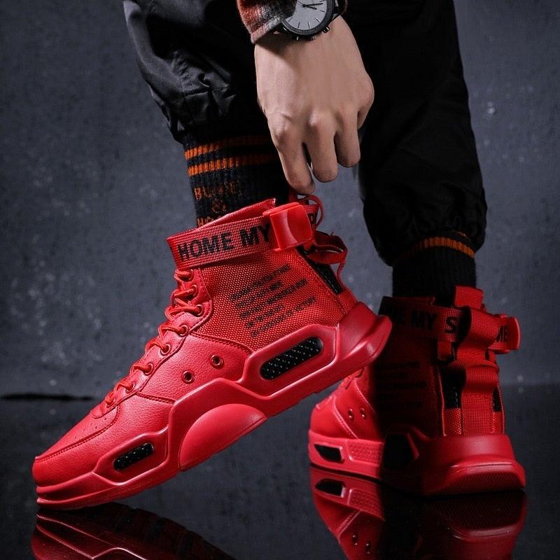 High Top Red Bottom Trend Sneakers For Men Hip Hop Casual Men's Sport High Quality Sneakers Breathable Lightweight Red Basketball Luxury Fashion Running Sneakers