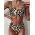 High Waist Bikini Leopard Bikini Women Push Up Swimsuit Women's Leopard Print Swimsuits High Waist Bikini Set 2 Piece Bathing Suits Women Printed Swimwear Tie Dye Summer Swim Beachwear