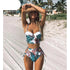 High Waist Bikini Set Push Up Bandage Bikini Swimwear Women Two Pieces Swimsuit Strappy Women High Waist Bikini Set Athletic Two Piece Swimsuit Sporty Scoop Neck Bathing Suit For Teen Girls With Shorts