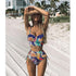 High Waist Bikini Set Push Up Bandage Bikini Swimwear Women Two Pieces Swimsuit Strappy Women High Waist Bikini Set Athletic Two Piece Swimsuit Sporty Scoop Neck Bathing Suit For Teen Girls With Shorts