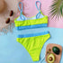 High Waist Bikini Swimsuits Women Push Up Swimwear Ribbed Bathing Suit Strap  Bikinis Set Beachwear High Waist Bathing Suit Full Coverage Two Piece Swimsuit