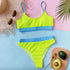 High Waist Bikini Swimsuits Women Push Up Swimwear Ribbed Bathing Suit Strap  Bikinis Set Beachwear High Waist Bathing Suit Full Coverage Two Piece Swimsuit