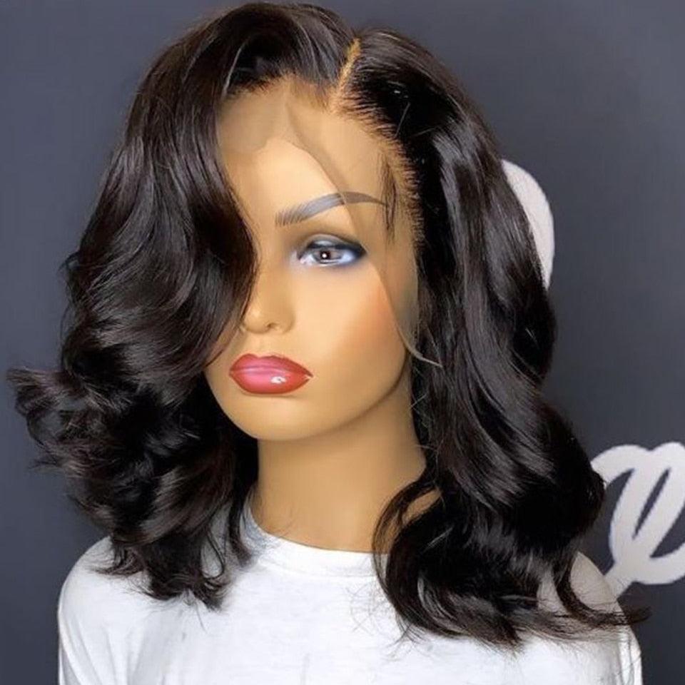 Highlight Wig Human Hair Wigs Short Bob Wig For Black Women T Part Brazilian Pre Plucked With Baby Hair Body Wave Lace Front Wigs For Black Women Cosplay Wigs For Women