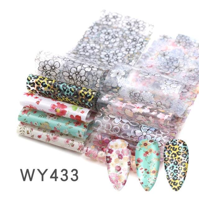 Holographic Nail Foil Transfer Set Sticker Decal Nail Art Foils Designer Marble Nail Decoration Sliders Wraps Manicure  Women Kids Girls Manicure Decoration Nail Art Supplies 3D Self-Adhesive Nail Decals Designer Nail Stickers for Acrylic Nails