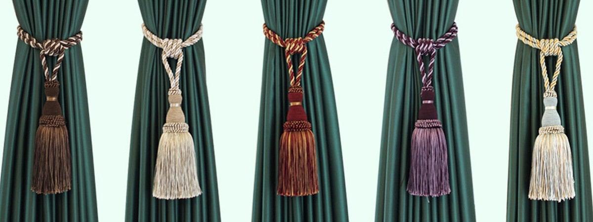 Home Decoration Polyester Tassel Tiebacks Curtain Holder Handmade Tassel Curtain Rope Holdback Window Drape Hanging Ball Tassels Curtains Buckle Sling Binding Lantern Tiebacks Handcrafted Braided Curtain Holdbacks Window Home Decor 55-90cm