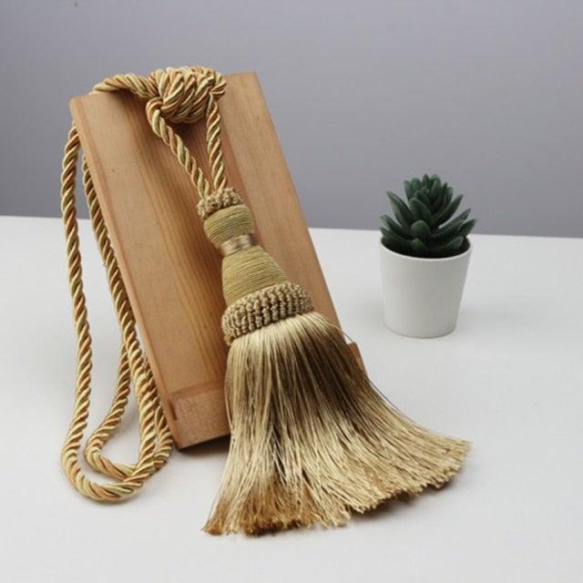 Home Decoration Polyester Tassel Tiebacks Curtain Holder Handmade Tassel Curtain Rope Holdback Window Drape Hanging Ball Tassels Curtains Buckle Sling Binding Lantern Tiebacks Handcrafted Braided Curtain Holdbacks Window Home Decor 55-90cm