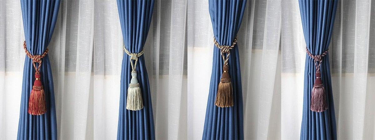 Home Decoration Polyester Tassel Tiebacks Curtain Holder Handmade Tassel Curtain Rope Holdback Window Drape Hanging Ball Tassels Curtains Buckle Sling Binding Lantern Tiebacks Handcrafted Braided Curtain Holdbacks Window Home Decor 55-90cm