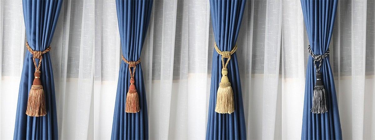 Home Decoration Polyester Tassel Tiebacks Curtain Holder Handmade Tassel Curtain Rope Holdback Window Drape Hanging Ball Tassels Curtains Buckle Sling Binding Lantern Tiebacks Handcrafted Braided Curtain Holdbacks Window Home Decor 55-90cm