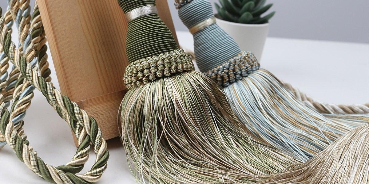 Home Decoration Polyester Tassel Tiebacks Curtain Holder Handmade Tassel Curtain Rope Holdback Window Drape Hanging Ball Tassels Curtains Buckle Sling Binding Lantern Tiebacks Handcrafted Braided Curtain Holdbacks Window Home Decor 55-90cm