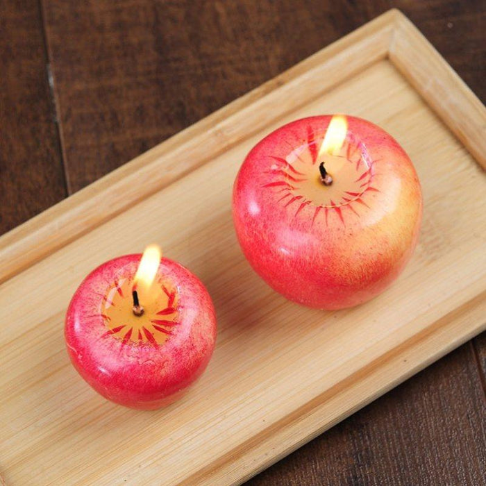 Home Red Apple Shape Scented Candles Creative Apple Shaped Scented Candles Simulation Fruit Candles Valentine's Day Party Candles Birthday Candles Apple Decorations Birthday Christmas Party Fruit Candles Decoration