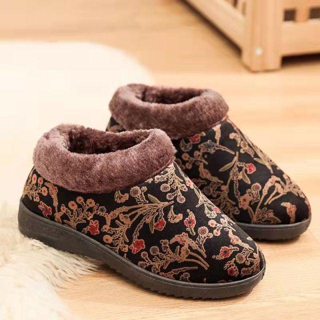 Home Slippers For Women Winter Warm Plush Cotton Home Slippers Women Non Slip Velvet Cotton Couple Soft Shoes Indoor Warm Fuzzy Plush Fleece Lining Bedroom Comfy Home Living Room Shoes