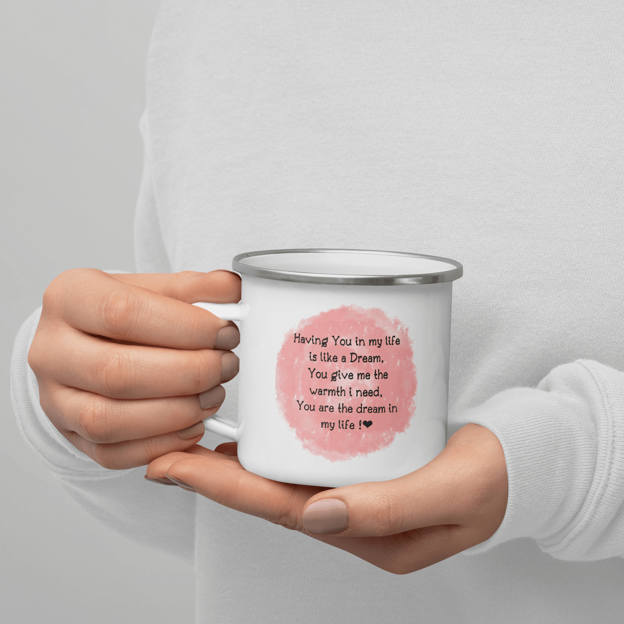 "I Love You" 12 Oz Enamel Stainless Steel Metal Campfire Coffee Mug Cup, Inspirational birthday gifts for husband, wife, boyfriend, girlfriend, friend Stainless Steel Campfire Coffee Mugs Gift Ideas Romantic Gifts for Her Valentines Day Gifts for Couples