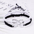 Infinite Sign Handmade Black/White Rope Braid Bracelet Bangle For Women Men Charm Adjustable Matching Bracelets For Couples His And Hers Infinity Sign Handmade Rope Braided Stainless Steel BFF Bracelets