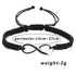 Infinite Sign Handmade Black/White Rope Braid Bracelet Bangle For Women Men Charm Adjustable Matching Bracelets For Couples His And Hers Infinity Sign Handmade Rope Braided Stainless Steel BFF Bracelets