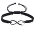 Infinite Sign Handmade Black/White Rope Braid Bracelet Bangle For Women Men Charm Adjustable Matching Bracelets For Couples His And Hers Infinity Sign Handmade Rope Braided Stainless Steel BFF Bracelets