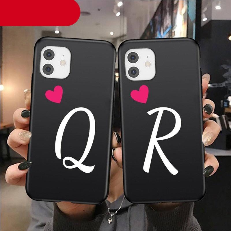 Initial Letter A Z Love Heart Couples Phone Case For iPhone 11 13 12 Pro Max Mini X XR XS Max 8 7 Plus Soft Silicone Cover Slim Premium Liquid Silicone Phone Case for iPhone - STEVVEX Gadgets - 1004, Elegant Phone Case, Fashion Phone Case, Heart Phone Case, Letter Phone Case, Modern Phone Case, Phone Case, Phone Case For Girls, Phone Case For Iphone, Popular Phone Case, Silicone Case, Silicone Phone Case, Strong Phone Case, Stylish Phone Case, Transparent Phone Case, Women Phone Case - Stevvex.com