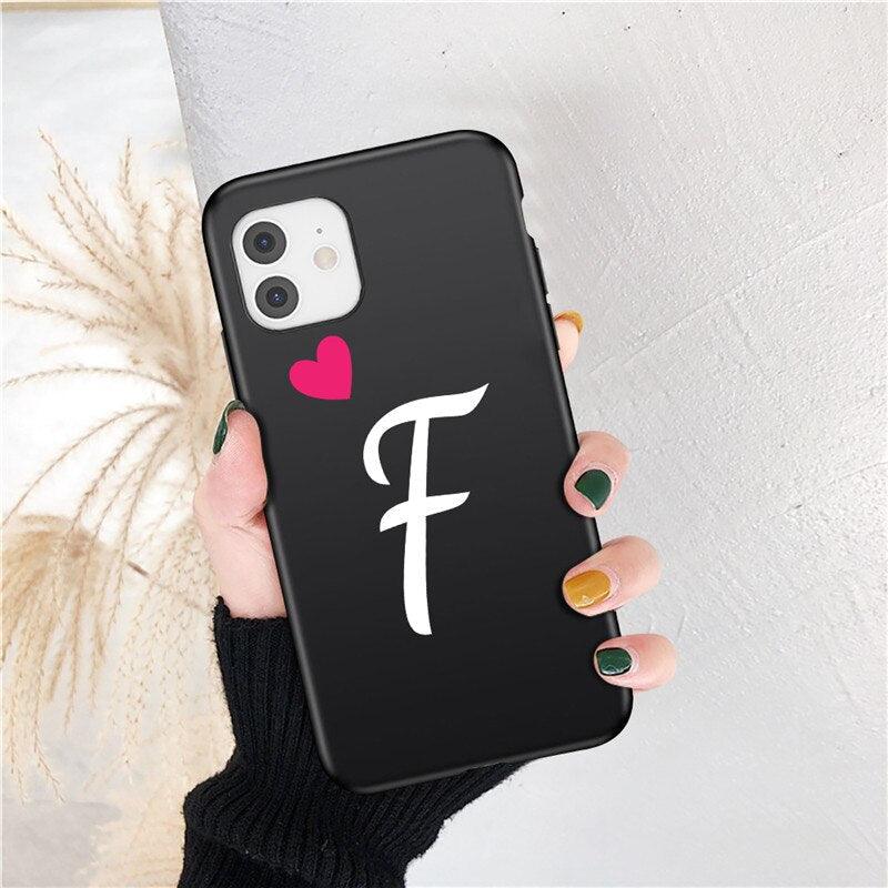 Initial Letter A Z Love Heart Couples Phone Case For iPhone 11 13 12 Pro Max Mini X XR XS Max 8 7 Plus Soft Silicone Cover Slim Premium Liquid Silicone Phone Case for iPhone - STEVVEX Gadgets - 1004, Elegant Phone Case, Fashion Phone Case, Heart Phone Case, Letter Phone Case, Modern Phone Case, Phone Case, Phone Case For Girls, Phone Case For Iphone, Popular Phone Case, Silicone Case, Silicone Phone Case, Strong Phone Case, Stylish Phone Case, Transparent Phone Case, Women Phone Case - Stevvex.com