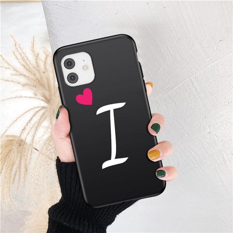 Initial Letter A Z Love Heart Couples Phone Case For iPhone 11 13 12 Pro Max Mini X XR XS Max 8 7 Plus Soft Silicone Cover Slim Premium Liquid Silicone Phone Case for iPhone - STEVVEX Gadgets - 1004, Elegant Phone Case, Fashion Phone Case, Heart Phone Case, Letter Phone Case, Modern Phone Case, Phone Case, Phone Case For Girls, Phone Case For Iphone, Popular Phone Case, Silicone Case, Silicone Phone Case, Strong Phone Case, Stylish Phone Case, Transparent Phone Case, Women Phone Case - Stevvex.com