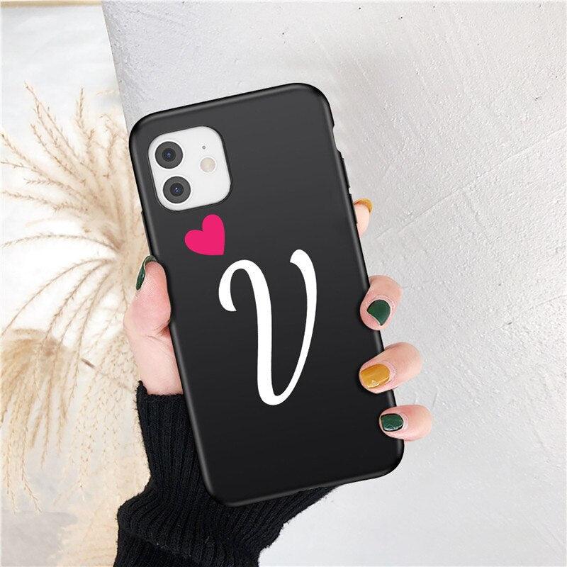 Initial Letter A Z Love Heart Couples Phone Case For iPhone 11 13 12 Pro Max Mini X XR XS Max 8 7 Plus Soft Silicone Cover Slim Premium Liquid Silicone Phone Case for iPhone - STEVVEX Gadgets - 1004, Elegant Phone Case, Fashion Phone Case, Heart Phone Case, Letter Phone Case, Modern Phone Case, Phone Case, Phone Case For Girls, Phone Case For Iphone, Popular Phone Case, Silicone Case, Silicone Phone Case, Strong Phone Case, Stylish Phone Case, Transparent Phone Case, Women Phone Case - Stevvex.com