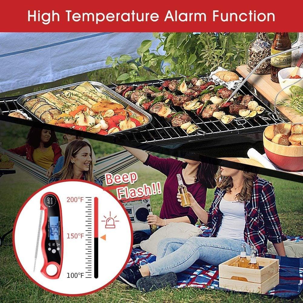 Instant Read Meat Thermometer Upgraded Instant Read Meat Thermometer 2-in-1 Ultra Fast Digital Meat Thermometer for Cooking Oven Safe Food Thermometer Waterproof Ultra Fast Digital Food Water Milk Thermometer for Outdoor Cooking BBQ and Kitchen