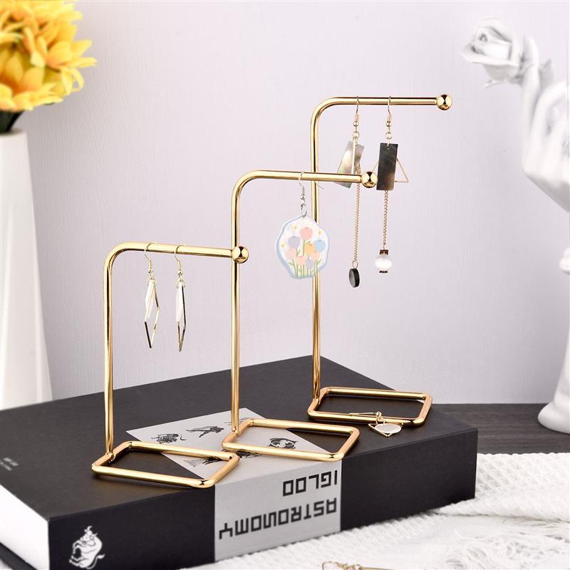 Jewelry Display Holder Metal Earring Storage Rack Jewelry Organizer Holder Earring Necklace Pendants Organizer Display Stand Jewelry Stand Display Necklace Holder Plated Metal Tabletop Jewelry Organizer