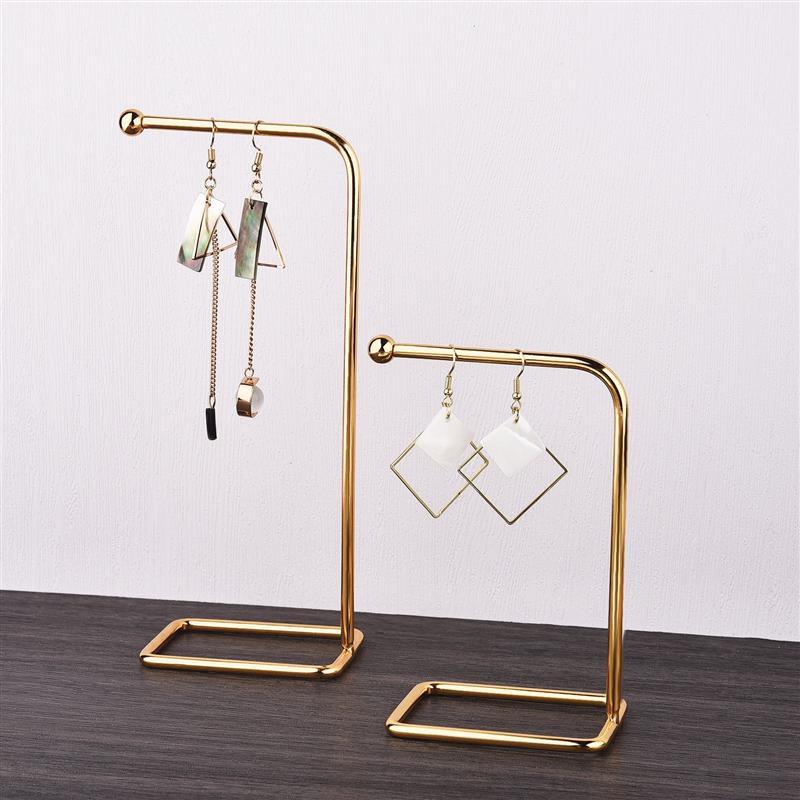 Jewelry Display Holder Metal Earring Storage Rack Jewelry Organizer Holder Earring Necklace Pendants Organizer Display Stand Jewelry Stand Display Necklace Holder Plated Metal Tabletop Jewelry Organizer