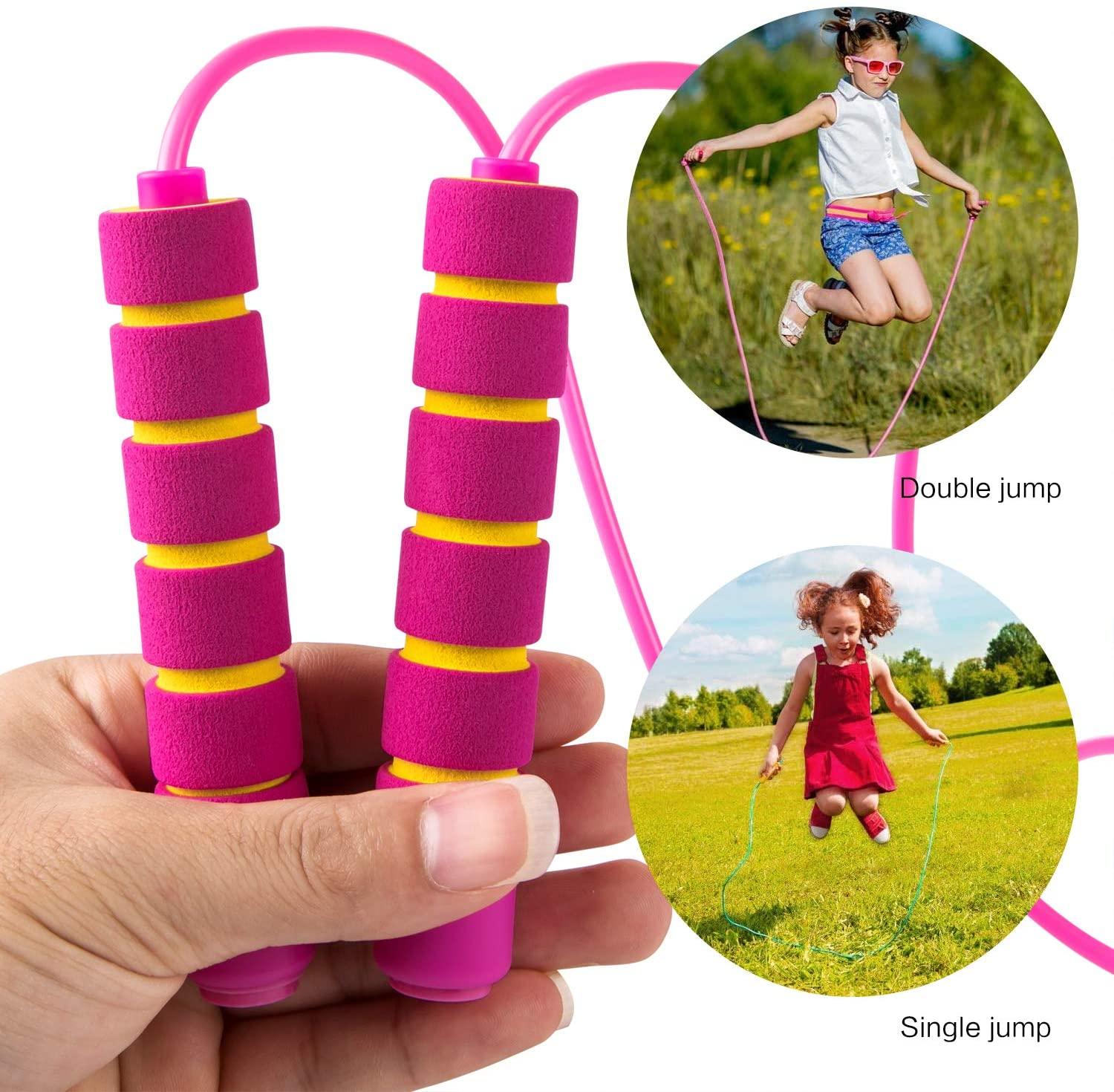 Jump Rope For Kids Girls Boys Adjustable Soft Skipping Rope With Skin-Friendly Foam Handles Soft Skipping Rope With Skin-Friendly Foam Handles For Kids Boys Girls Children Outdoor Fun Activity