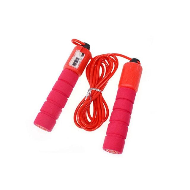 Jump Rope Skipping Electronic Counter Adjustable Fast Speed Counting Skipping Rope Wire Gym Workout Professional Sponge Jump Rope With Electronic Counter Soft Adjustable Fast Speed Counting Skipping Rope