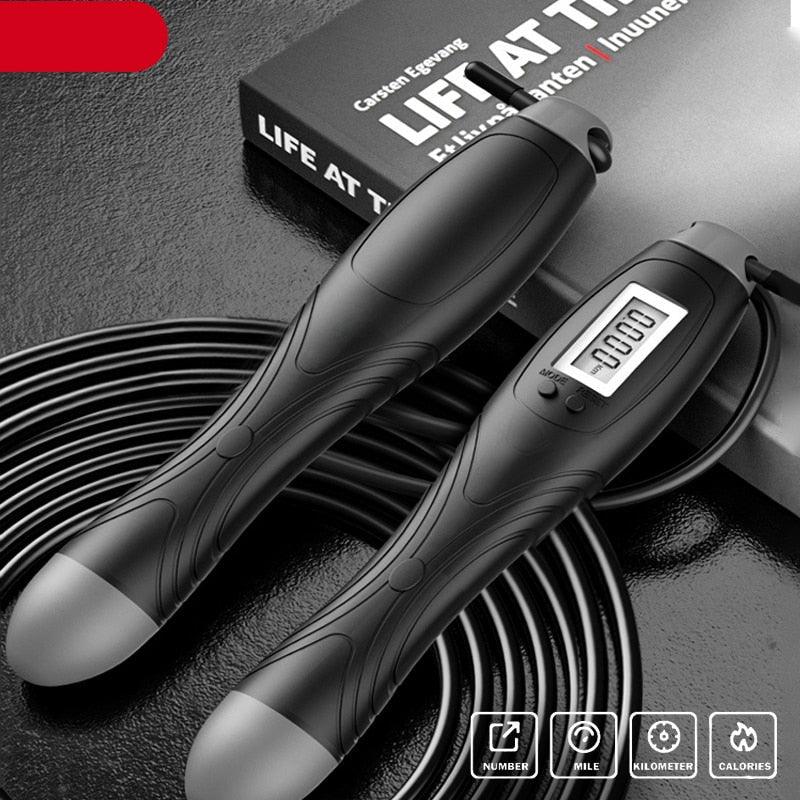 Jump Rope With Counter Adjustable Digital Counting Jumping Rope LCD Digital Counting Skipping Ropes Adjustable Weight Calories Time Setting With Sound Reminder Jump Ropes For Fitness Exercise Workout Gym