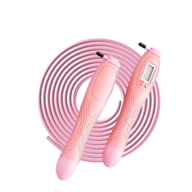 Jump Rope With Counter Adjustable Digital Counting Jumping Rope LCD Digital Counting Skipping Ropes Adjustable Weight Calories Time Setting With Sound Reminder Jump Ropes For Fitness Exercise Workout Gym