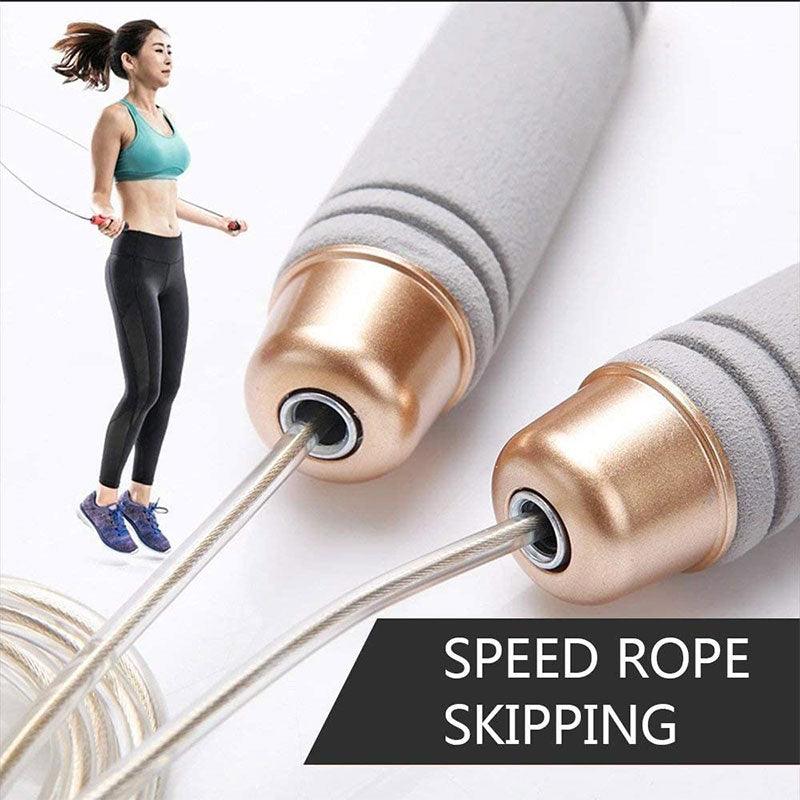 Jump Skipping Ropes Weighted Fast Speed Steel Wire Jumping Ropes For Fitness Steel Wire Rope With Anti-Slip Handles Skipping Rope For Workout Boxing Gym Fitness Training