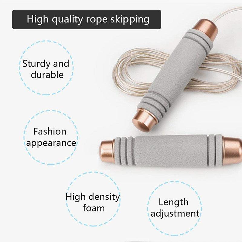 Jump Skipping Ropes Weighted Fast Speed Steel Wire Jumping Ropes For Fitness Steel Wire Rope With Anti-Slip Handles Skipping Rope For Workout Boxing Gym Fitness Training