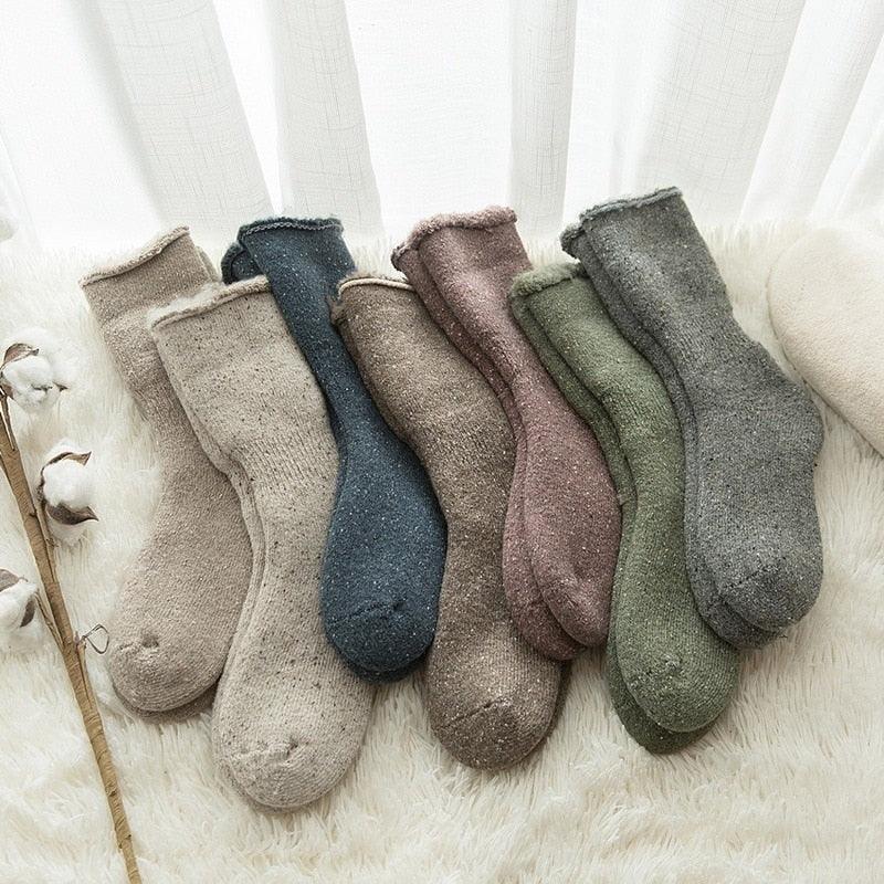 Kawaii Cute Socks Thicker Solid Socks Merino Wool Rabbit Socks Against Cold Snow Winter Warm Funny Happy Unisex Thick Warm Socks For Men And Women