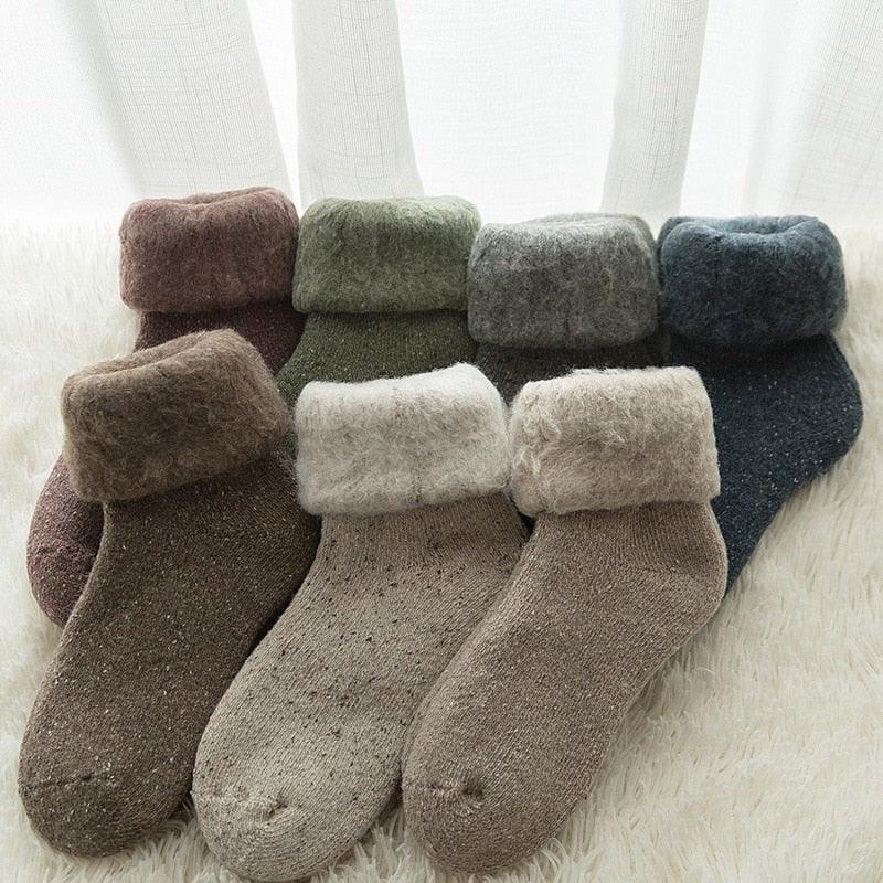 Kawaii Cute Socks Thicker Solid Socks Merino Wool Rabbit Socks Against Cold Snow Winter Warm Funny Happy Unisex Thick Warm Socks For Men And Women