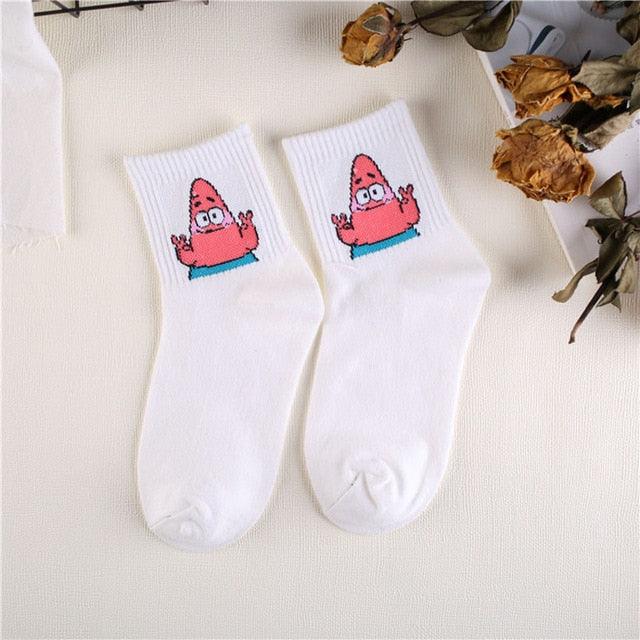 Kawaii Women Animals Cartoon Tube Socks Cute Egg Rabbit Panther Cotton Long Socks Female and Ladies Pink Milk White Short Ankle Socks For Women