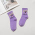 Kawaii Women Animals Cartoon Tube Socks Cute Egg Rabbit Panther Cotton Long Socks Female and Ladies Pink Milk White Short Ankle Socks For Women