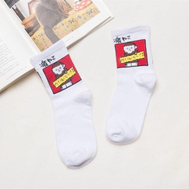 Kawaii Women Animals Cartoon Tube Socks Cute Egg Rabbit Panther Cotton Long Socks Female and Ladies Pink Milk White Short Ankle Socks For Women