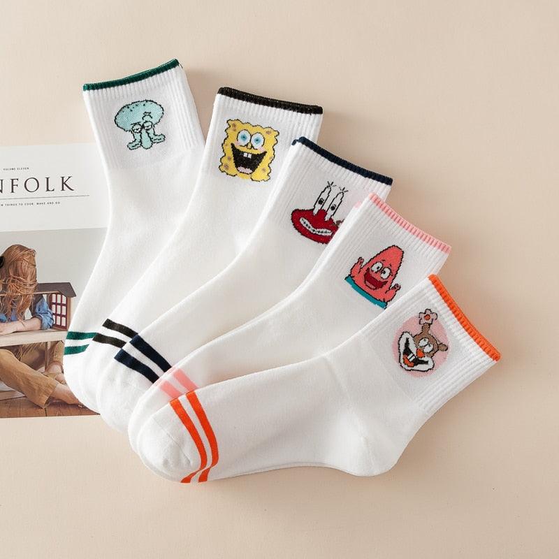 Kawaii Women Animals Cartoon Tube Socks Cute Egg Rabbit Panther Cotton Long Socks Female and Ladies Pink Milk White Short Ankle Socks For Women