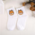 Kawaii Women Animals Cartoon Tube Socks Cute Egg Rabbit Panther Cotton Long Socks Female and Ladies Pink Milk White Short Ankle Socks For Women