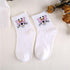 Kawaii Women Animals Cartoon Tube Socks Cute Egg Rabbit Panther Cotton Long Socks Female and Ladies Pink Milk White Short Ankle Socks For Women