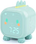 Kids Alarm Clock Cute Dinosaur Kids Alarm Clock with Dinosaur Digital Alarm Clock for Kids Bedroom Cute Bedside Clock Children's Sleep Trainer Wake Up Light and Night Light with Digital Alarm Clock For Kids Bedside Clock Children Wake Up Night Light