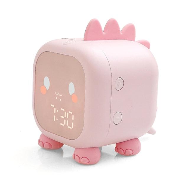 Kids Alarm Clock Cute Dinosaur Kids Alarm Clock with Dinosaur Digital Alarm Clock for Kids Bedroom Cute Bedside Clock Children's Sleep Trainer Wake Up Light and Night Light with Digital Alarm Clock For Kids Bedside Clock Children Wake Up Night Light