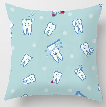 Kids Funny White Teeth Pillow Cover Cartoon Fairies Clean The Tooth Care Treatmen Toothbrush Character Cleaning Velvet Fabric Cushion Cover Decorative Square Cushion Cover Standard Pillow Cases For Home Sofa Bedroom Livingroom 45x45cm