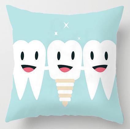 Kids Funny White Teeth Pillow Cover Cartoon Fairies Clean The Tooth Care Treatmen Toothbrush Character Cleaning Velvet Fabric Cushion Cover Decorative Square Cushion Cover Standard Pillow Cases For Home Sofa Bedroom Livingroom 45x45cm